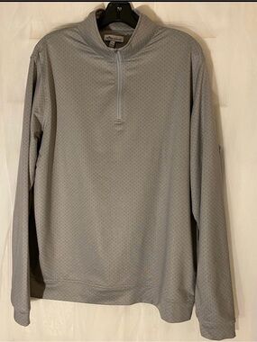 Peter Millar Light Gray 1/4 Zip Large